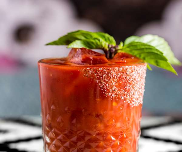 Bloody Mary with salted rim