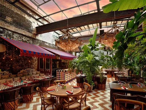 Courtyard at sunset
