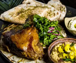 Lamb feast with accompaniments