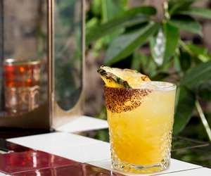 Pineapple garnished cocktail
